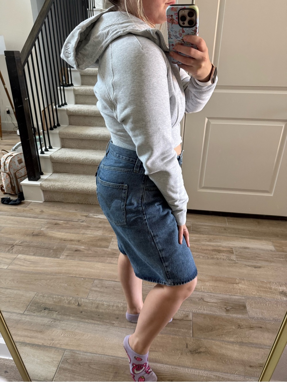 lululemon athletica Light Gray Cropped Hooded Zip Sweatshirt